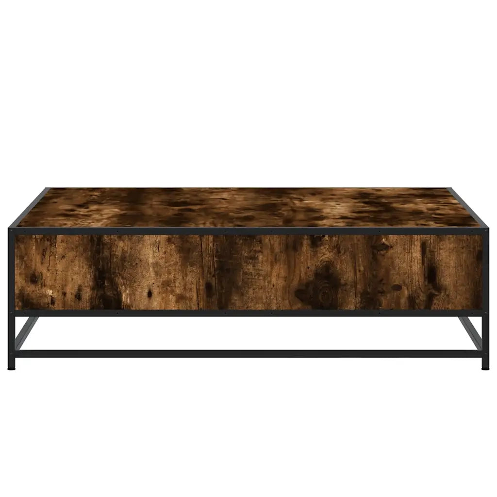 Tavolino Rovere Fumo 100x100x30 cm in Truciolato e Metallo 848776