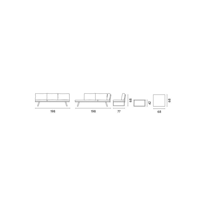 Set angolare Tunisi MOIA con divani/lettino bianco