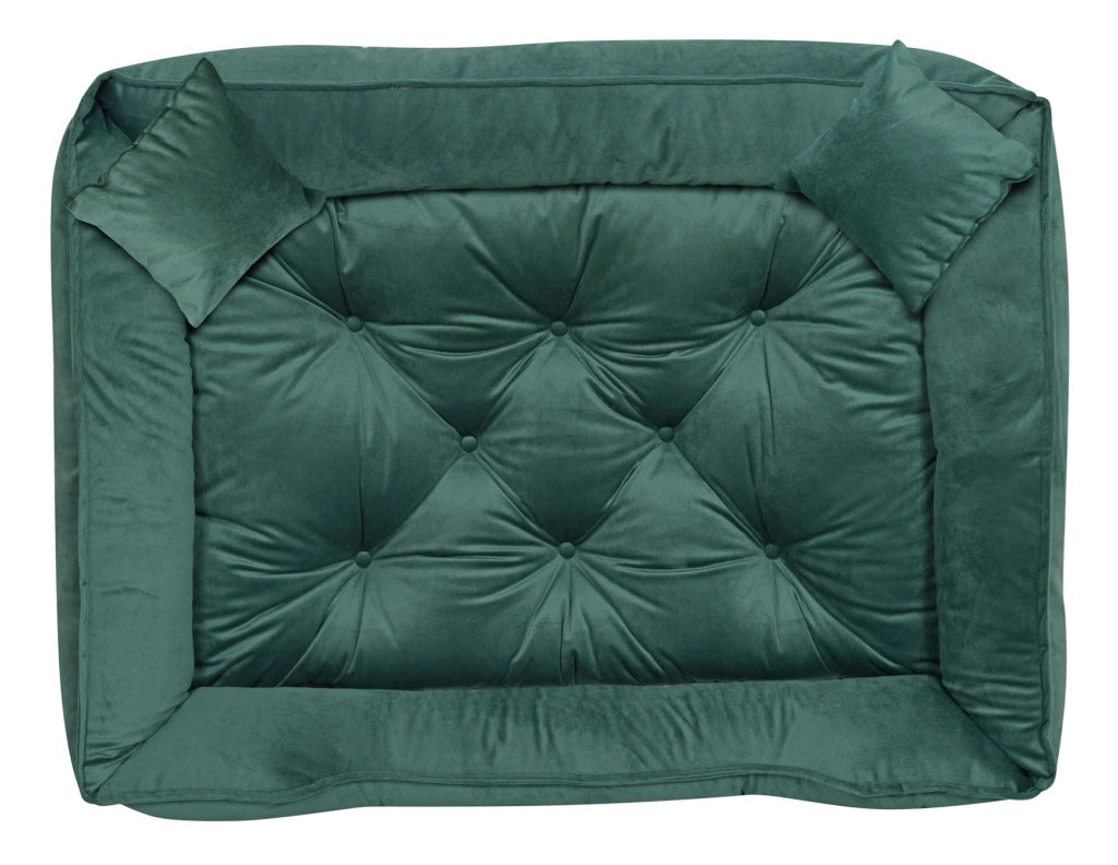 AIO FACTORY Letto per cani 75x65 cm Velluto verde scuro impermeabile