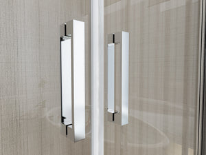 Porta Parete Doccia 85 cm 2 Ante Battenti in Cristallo 6mm H190 Saloon