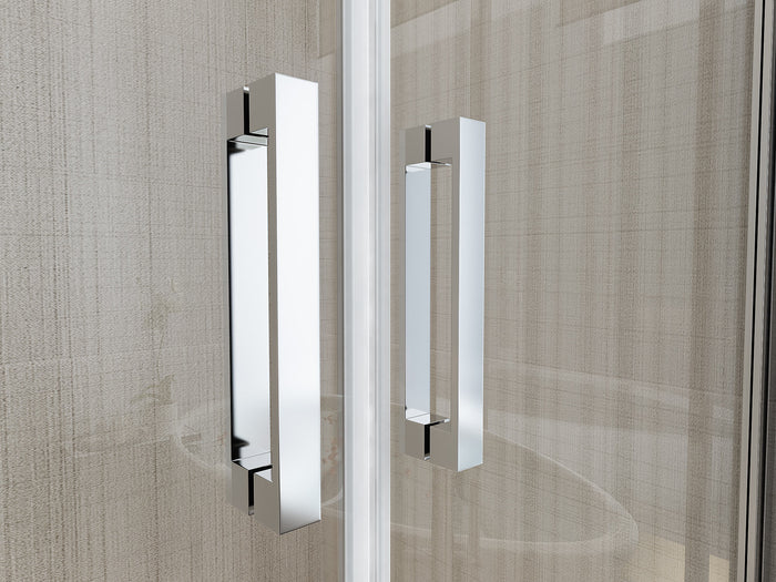 Porta Parete Doccia 85 cm 2 Ante Battenti in Cristallo 6mm H190 Saloon