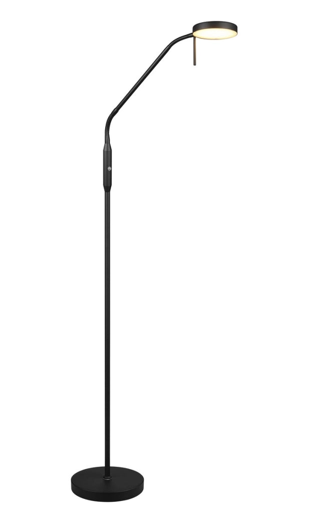 Lampada da terra nera MORENO RL braccio flessibile CCT 3W
