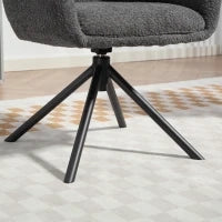 Poltrona Imbottita con Seduta Confortevole, Girevole, fino a 120 kg, Grigio Scuro
