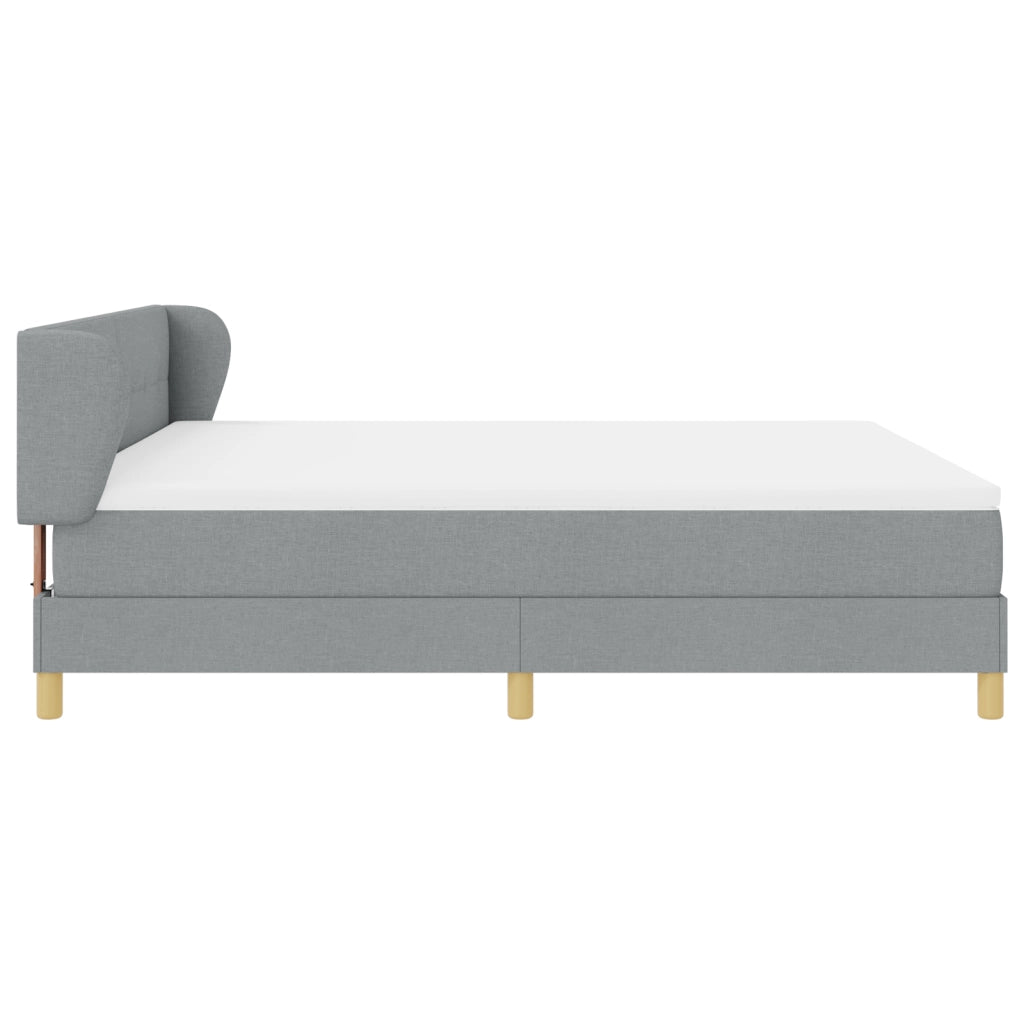 Letto Box Spring con Materasso in Grigio Chiaro, 180x200 cm, Tessuto