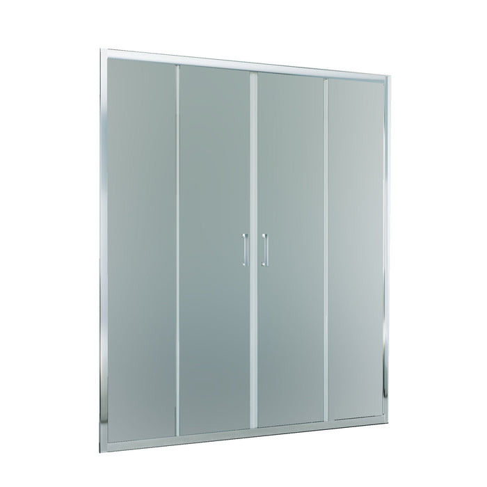Porta Parete Doccia 172 cm 2 ante Scorrevoli Centrali in Cristallo Opaco 6mm H195 Bonussi Tosca