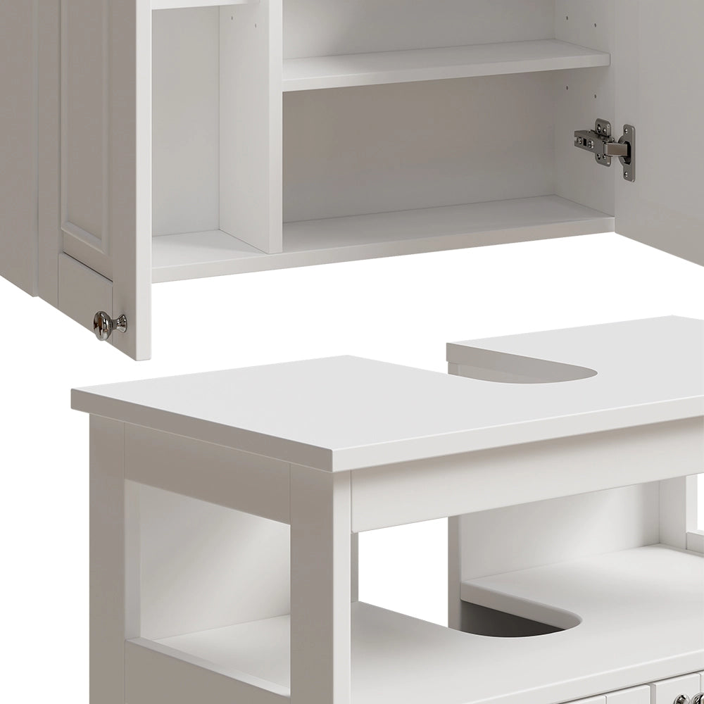Vicco Set di mobili da bagno Bianco 4 parti