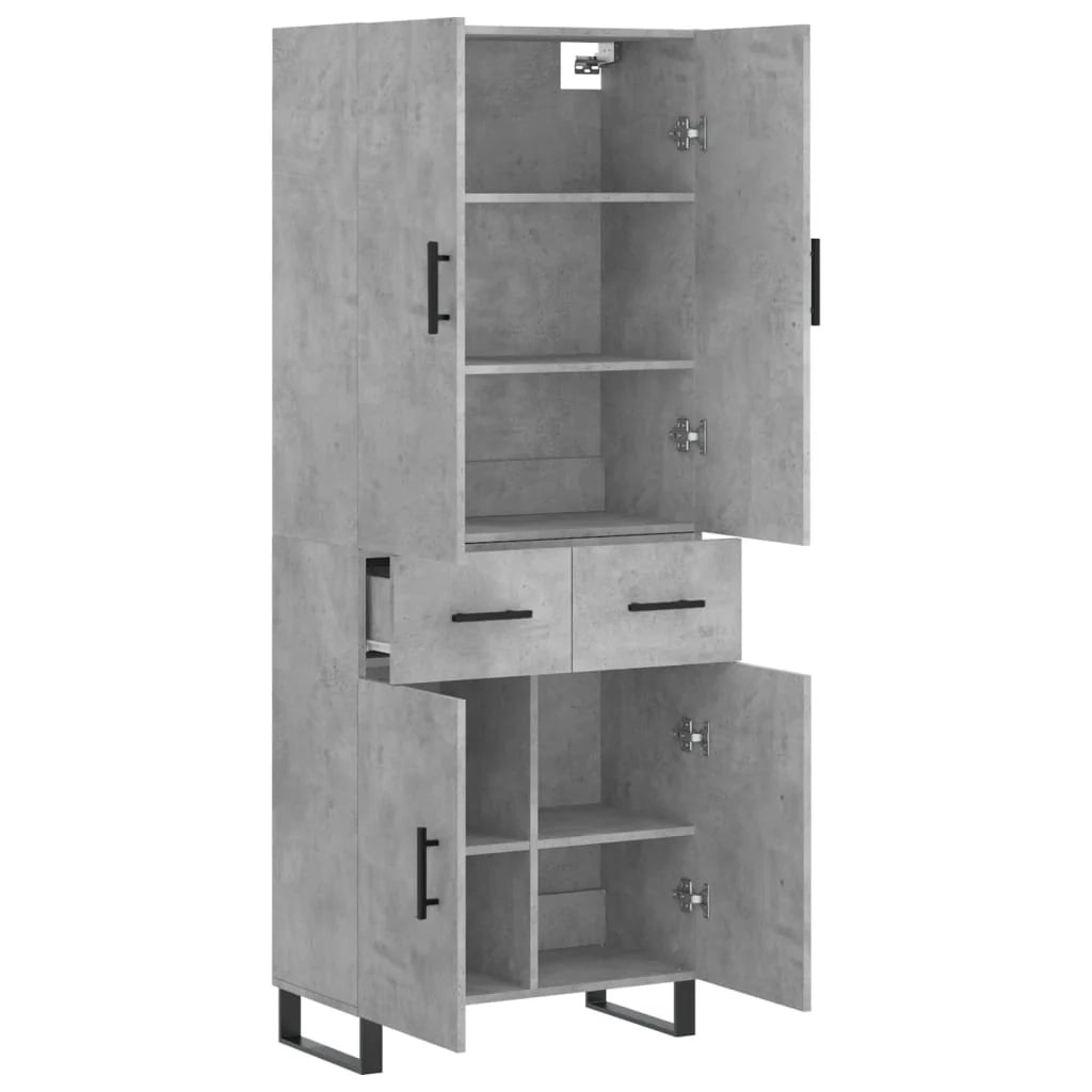 Buffet credenza cassettiera armadio mobile contenitore organizer cucina soggiorno salotto alto 69,5 x 34 x 180 cm legno ingegnerizzato grigio 02_0034510