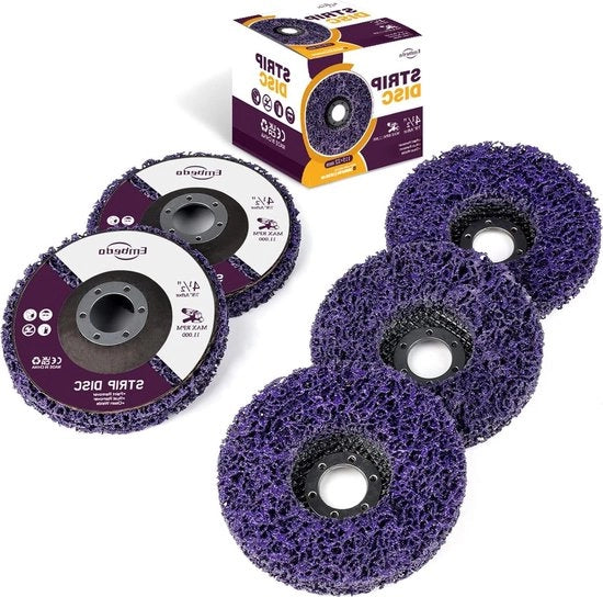Dischi di Stripping 5 Pezzi - Accessorio per Trapano a Angolo per Eliminare la Vernice e Pulire l'Ossidazione - Metallo 115mm Strisciatore e Polissoio per Superficie