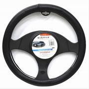 Trade Shop - Coprivolante Auto Copertura Fodera Protezione Sterzo Universale 38 Cm Nero Cv-16 -