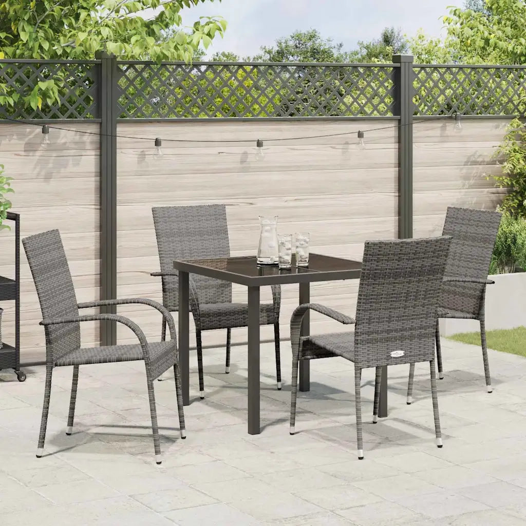 Set da Pranzo per Giardino 5 pcs Grigio 3379409