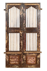 Biscottini Porta portone in legno massello e ferro da interno o da esterno vecchia e antica medievale
