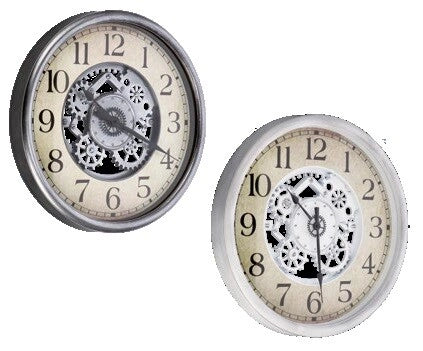 1 Pezzo Orologio da Parete in Plastica Meccanic 50 cm 2 Colori