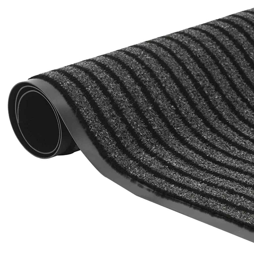 Zerbino d'ingresso moderno rettangolare 40 x 60 cm superficie antiscivolo design elegante polipropilene nero 02_0058137