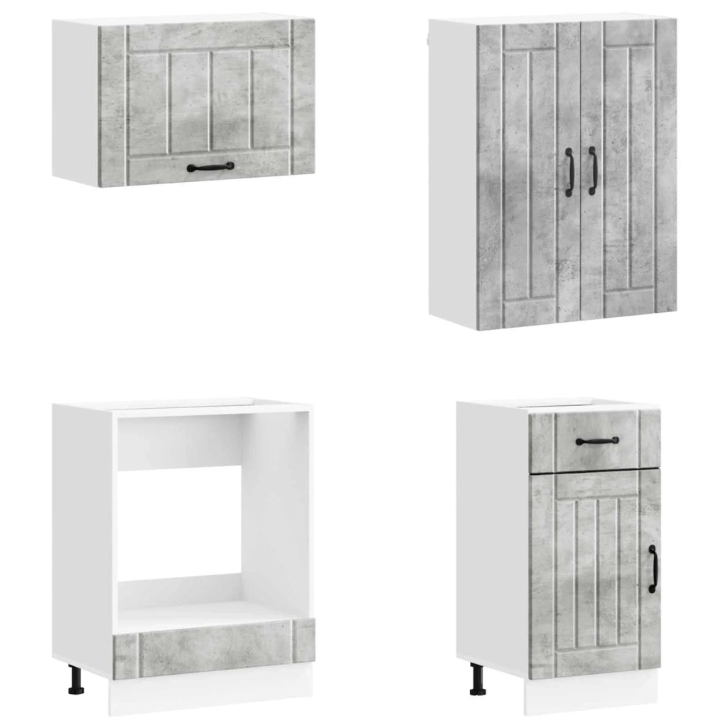 Unità Cucina LUCCA 8 pcs Grigio Cemento Legno ingegnerizzato 3438146