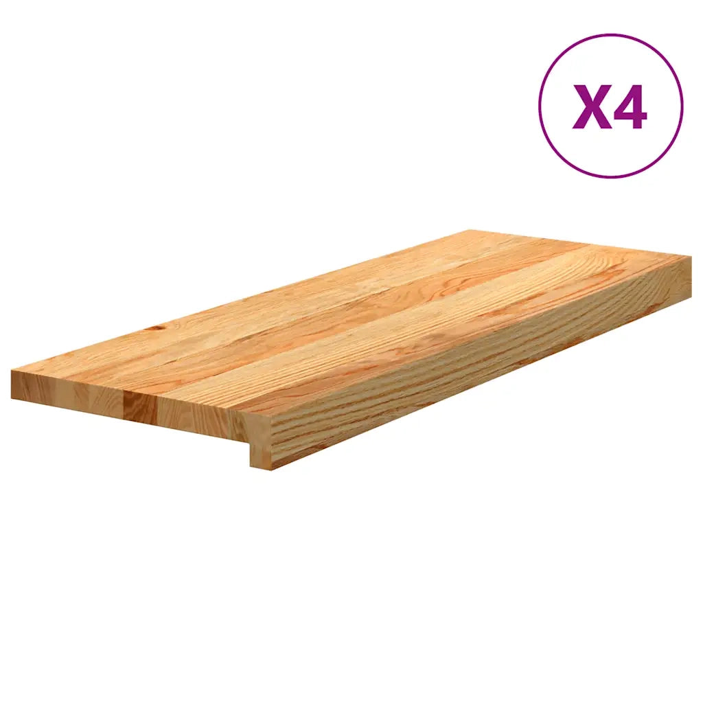 Gradini 4 pz Marrone Chiaro 70x25x2 cm Legno Massello Rovere