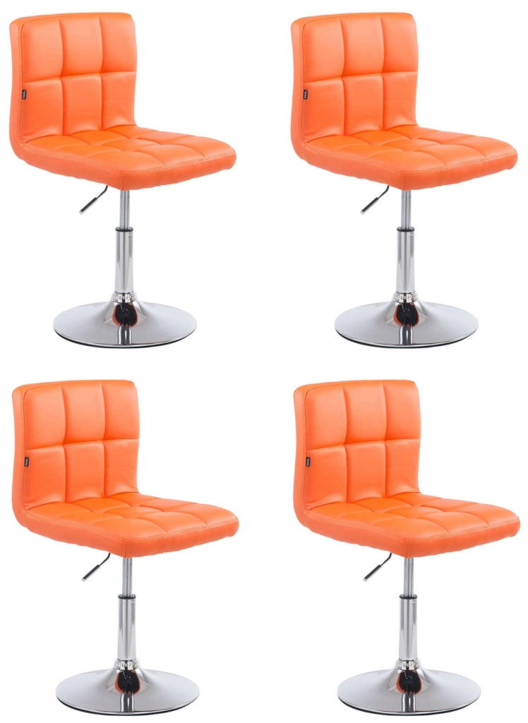 Set 4 sedie da lounge Palma similpelle arancione