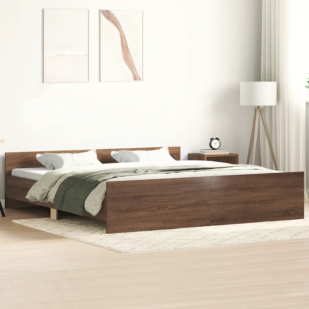 Giroletto con Testiera e Pediera Rovere Marrone 180x200 cm 3203774