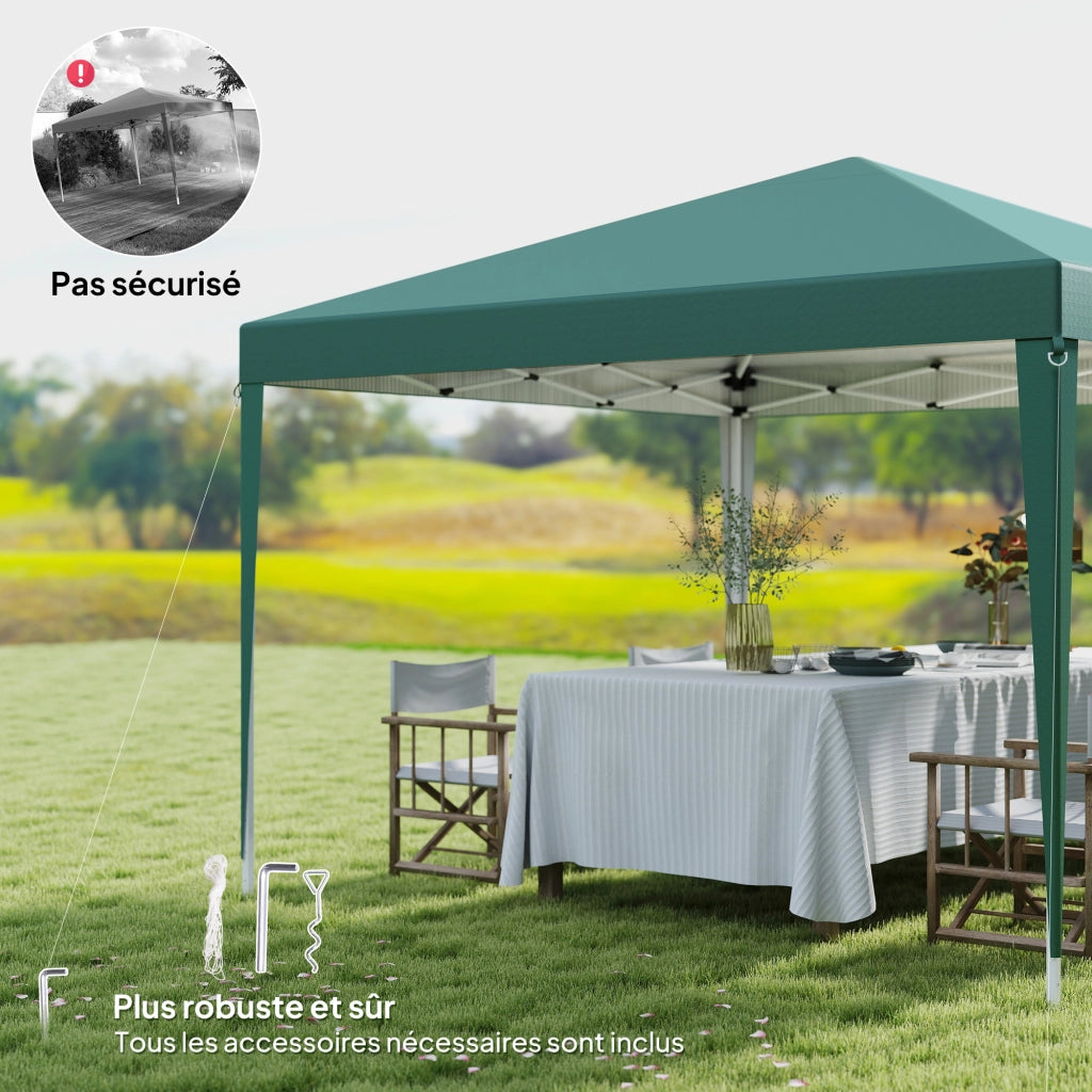 Tenda da giardino pieghevole 3x3m ¨C zephmum ¨C verde antracite acciaio Oxford