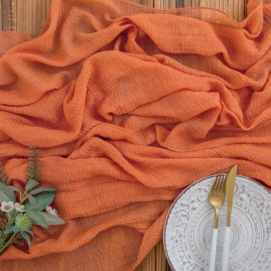 Tavolo per la mousse in terracotta con tovagliolo per il formaggio 80x300cm per matrimoni