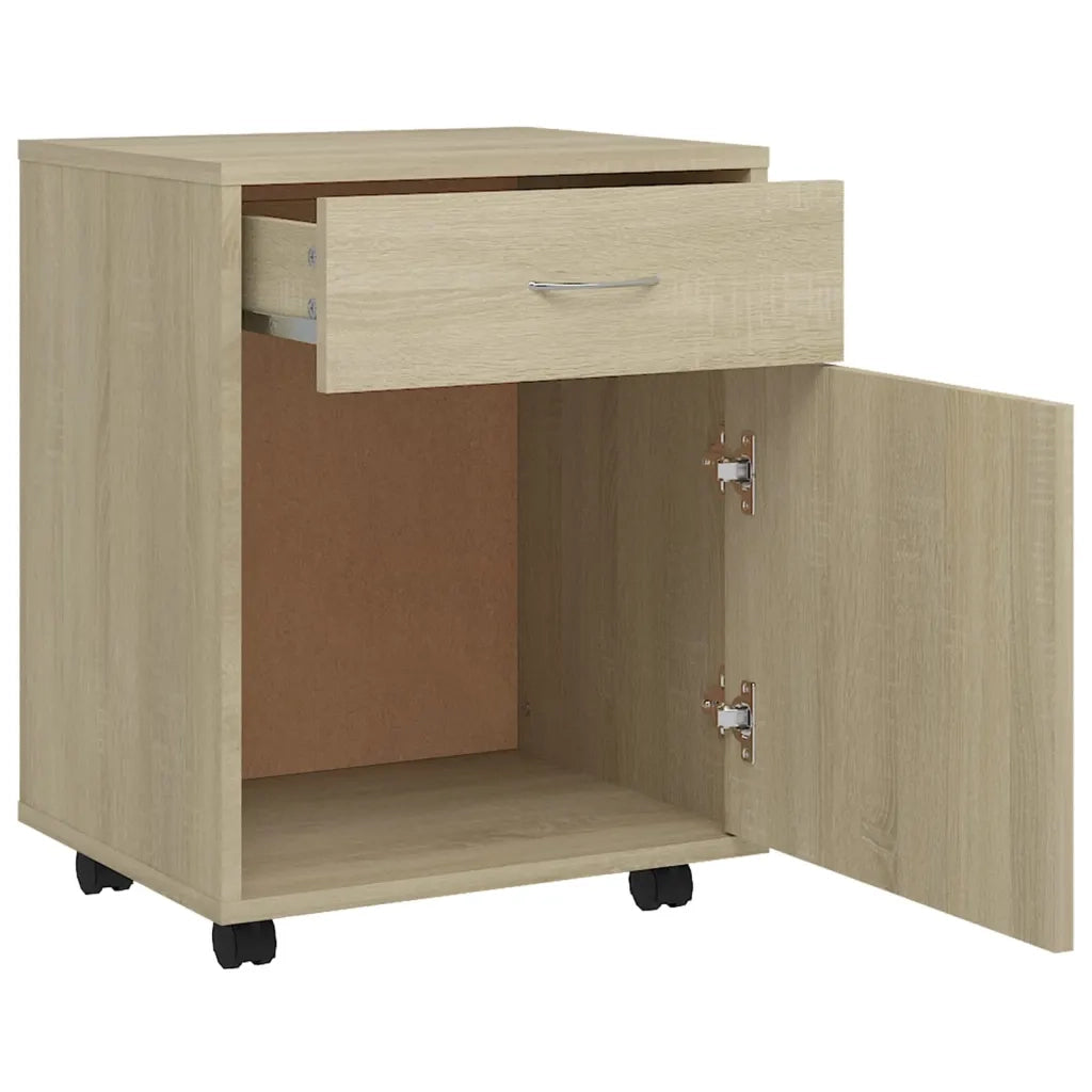 Armadietto con Ruote Rovere Sonoma 45x38x54cm Legno Multistrato 808443