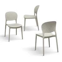 PAZZO DESIGN Sedia Anita Tortora set da 4 sedie in Polipropilene