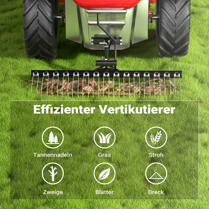 Scarificatore a molle per trattorini tosaerba, larghezza di lavoro 120 cm, per arieggiatura prato