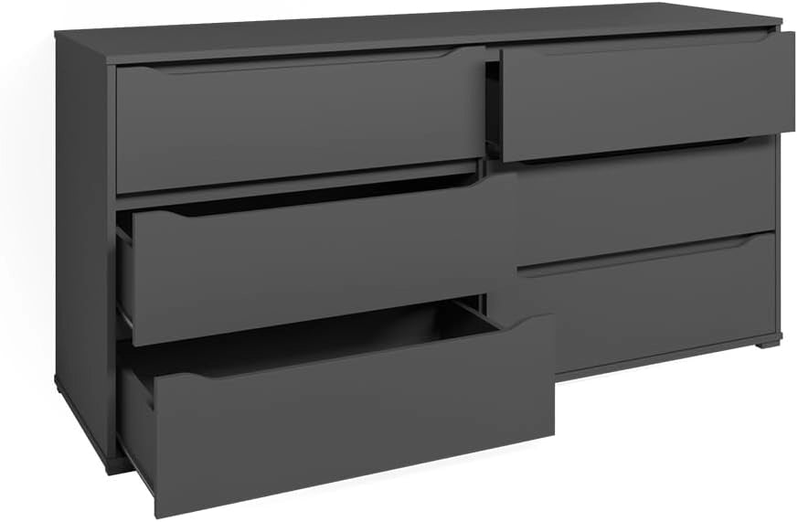 Cassettiera per camera da letto Ruben, Antracite, 48 x 77.6 cm, per riporre abiti e oggetti di uso quotidiano