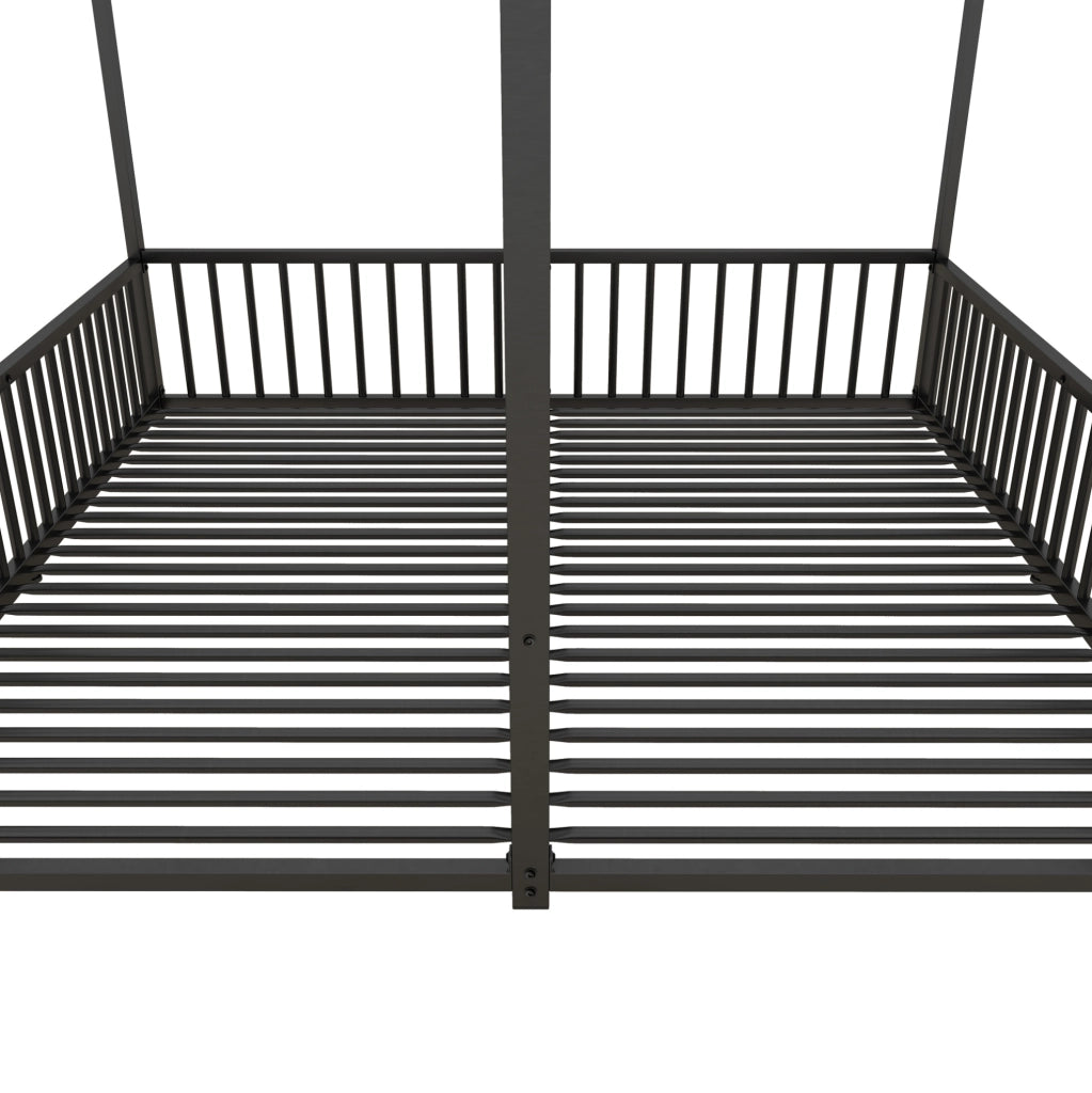 Letto a castello per bambini 90x200 cm in metallo; con sponde; forma casa