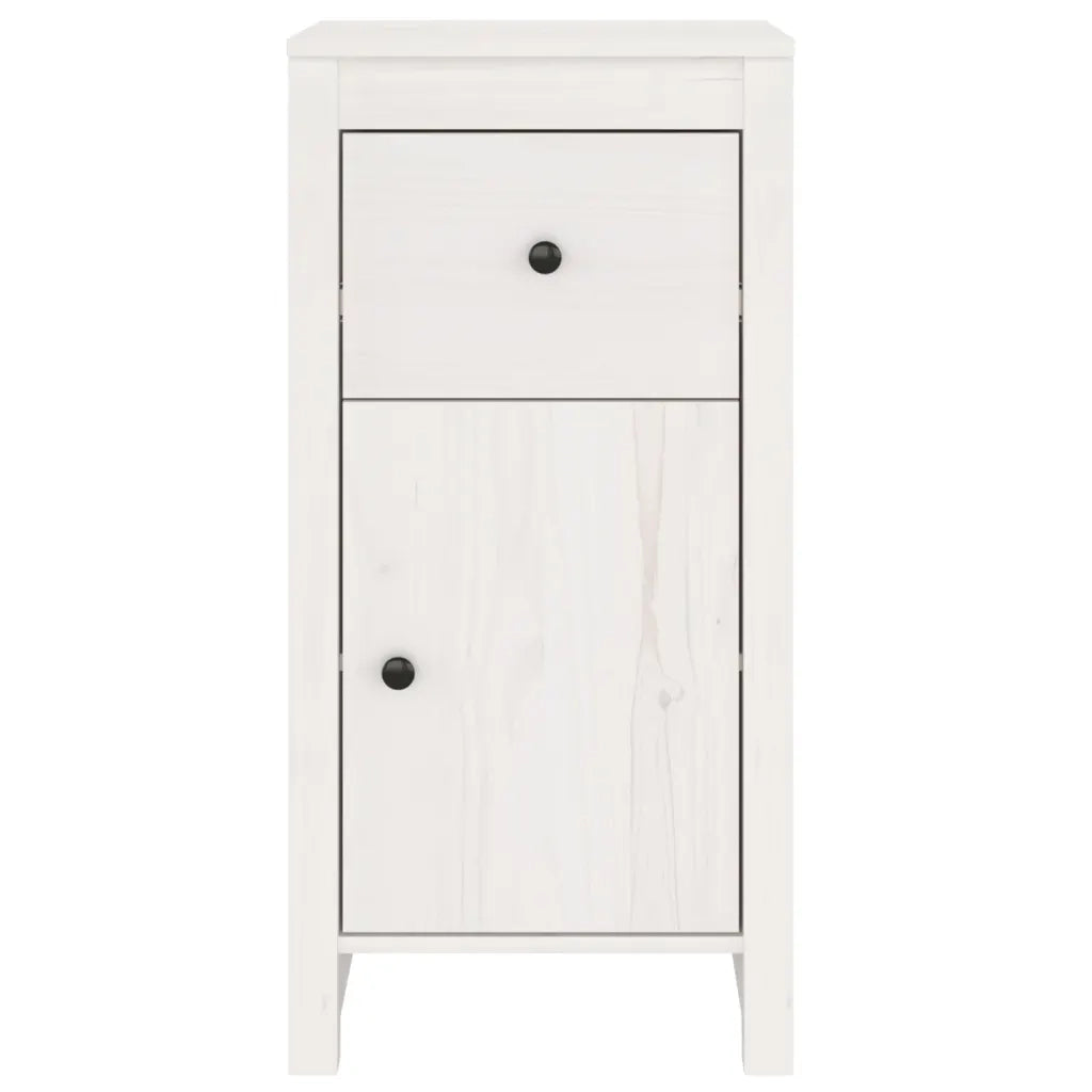 Credenza Bianca 40x35x80 cm in Legno Massello di Pino 813756