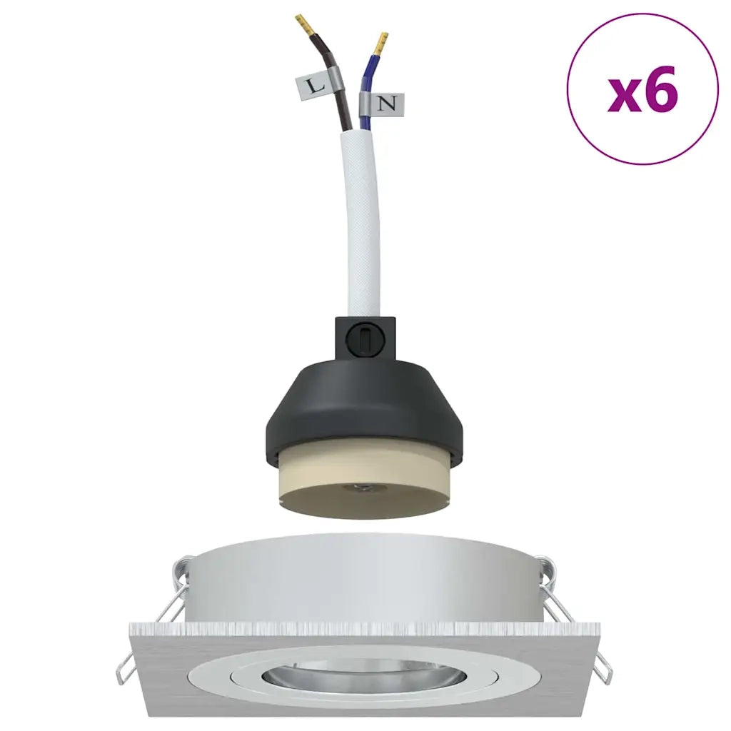 Spotlight 6 pz Argento 9 x 9 x 2 cm Alluminio CFW5345318