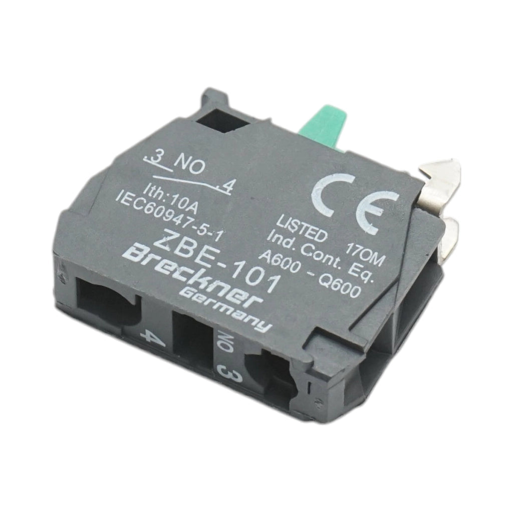 Blocco contatti ausiliari 1NO, 24V/10A 22mm LAY5 Breckner Germany
