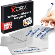 Strisce Magnetiche Descrivibili - 30 Magnetici Descrivibili - 10 x 15 cm (Grigio) - Magnetici Descrivibili per Whiteboard, Kanban, Tabella Magnetica o come Magnetici Descrivibili per la Refrigeratrice