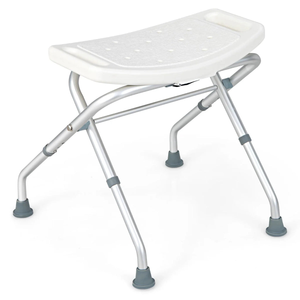 Sedile doccia regolabile in altezza (49-52,5 cm) per comfort e sicurezza design elegante in alluminio bianco 20_0019473