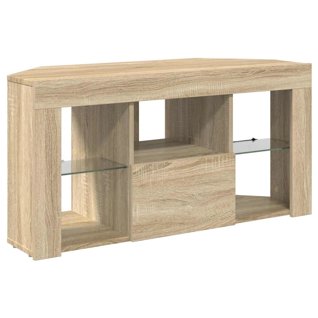 Mobile TV LED-Credenza per TV con LED-Console TV Angolare Rovere Sonoma 102 x 40 x 50 cm