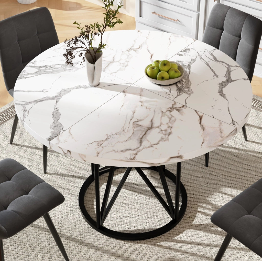 Tavolo da pranzo 100x100x76 cm in MDF e metallo nero