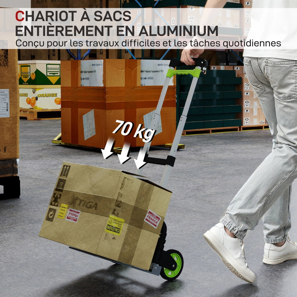 Carrello Pieghevole in Alluminio ¨C Zephmum ¨C Verde 38.5x41x100cm