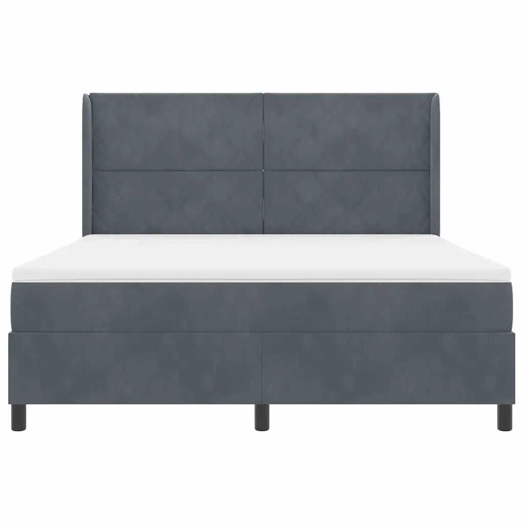 Letto a molle con strisce LED Grigio scuro 180 x 200 cm Velluto 3343935