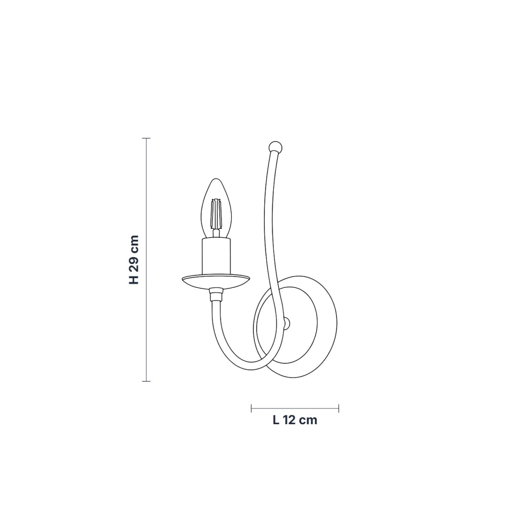 Applique Rustica Botte 1 Luce Bianco LuceArt Classic