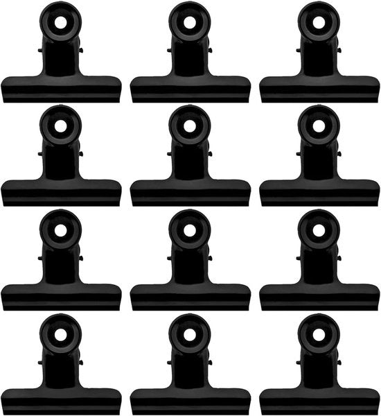 12 piccoli bull dog per fori di metallo multifunzionali per foto, ufficio e cucina (63 mm)