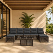 Set Divano da Giardino 8 pz Grigio polyrattan 3435800