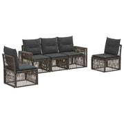 Set Divano da Giardino 5 pcs Grigio e Grigio Scuro polyrattan 3435080