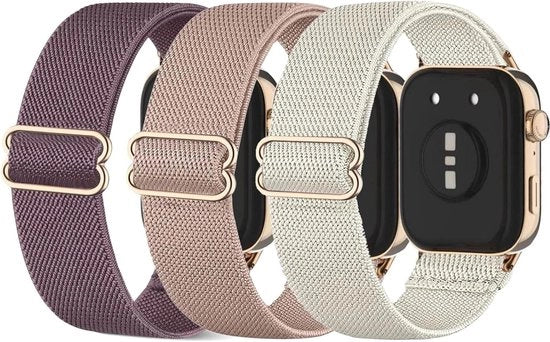 Cinturini elastici in nylon premium - 5-pack per sostituire cinturini per Huawei Watch Fit 3 - Cinturini con trazione per uomo e donna - Nero