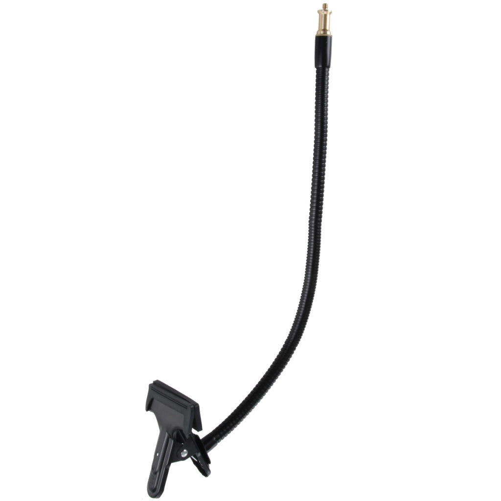 Walimex Collo d'oca - 600 x 130 x 130 mm - distanza di serraggio circa 3,5 cm - con filettatura da 1/4", raccordo, supporto per morsetto e clip da studio - Accessori per fotografia Studio
