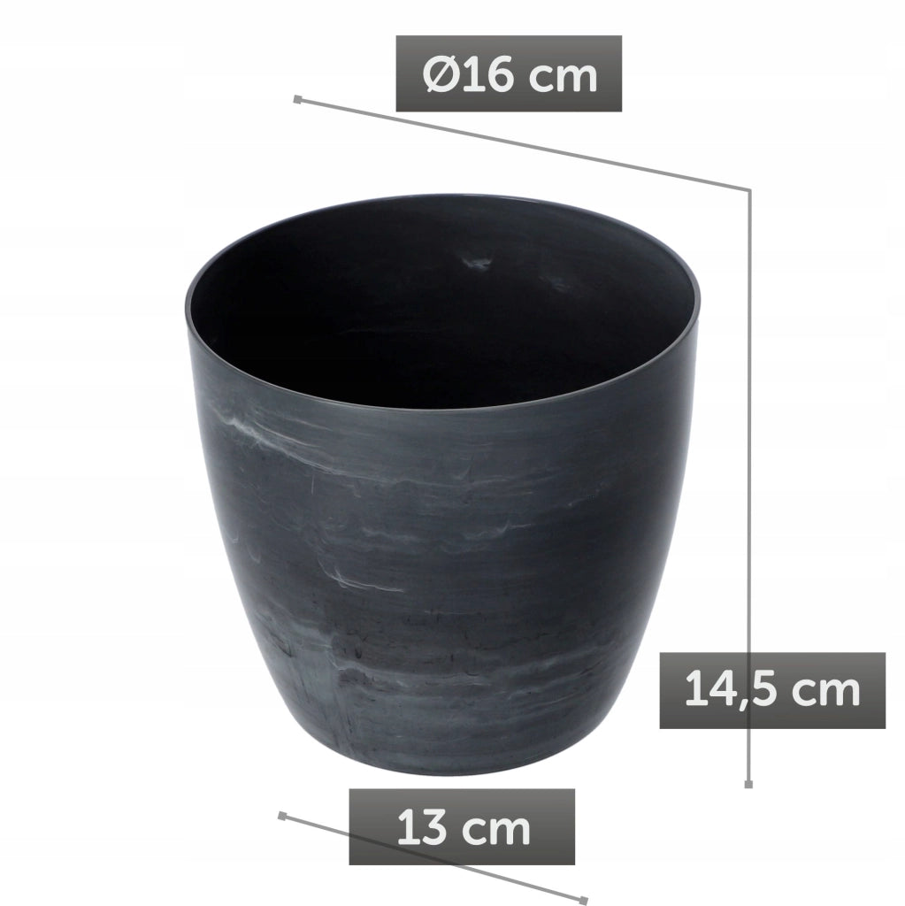 Coprivaso KADAX da 16 cm, vaso per fiori in marmo grigio, supporto per fiori da soggiorno