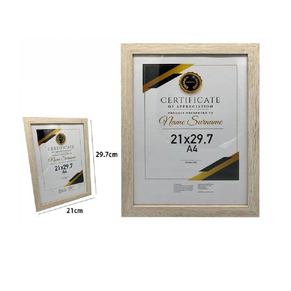 Trade Shop - Cornice Per Foto Quadri Tele Portafoto A4 21x29.7 Cm Modello Legno Chiaro 70779 -