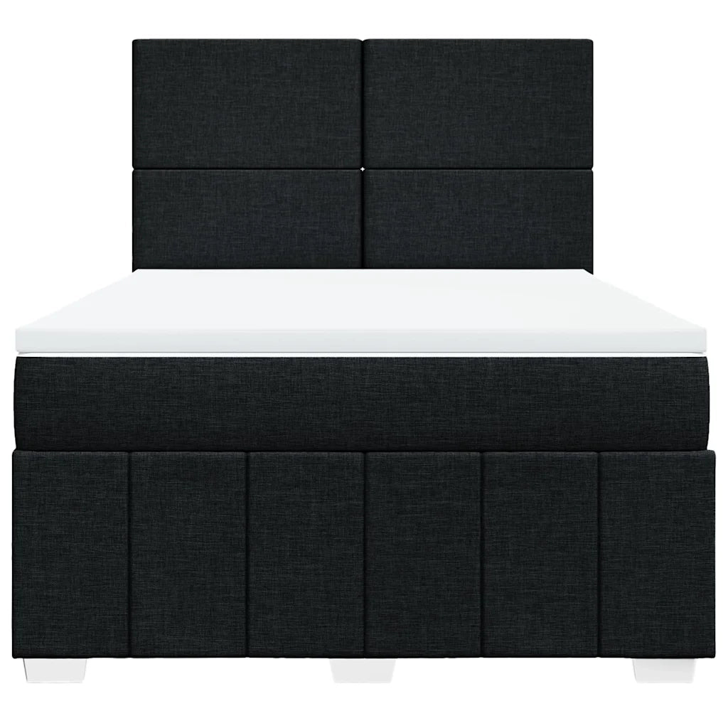 Giroletto a Molle con Materasso Nero 160x200 cm in Tessuto 3294014