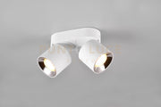 GUAYANA BARRA 2 SPOTS ORIENTABILI ANCHE DA INCASSO METALLO BIANCO L. 18CM ATTACCO GU10