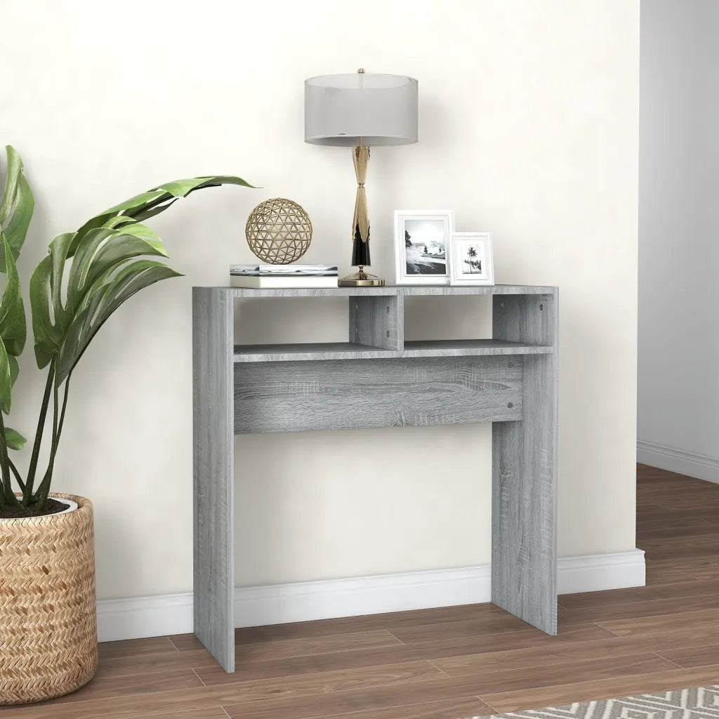 Tavolino Consolle | Tavolo d'Ingresso Grigio Sonoma 78x30x80 cm Legno Multistrato