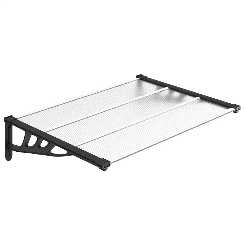 Tettoia per Porta Nero e Trasparente 122x90 cm in Policarbonato CFW1913505