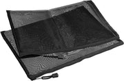 Set di 6 borse a rete con chiusura a cerniera in nero per accessori di viaggio - formato A4 con tasche di stoccaggio
